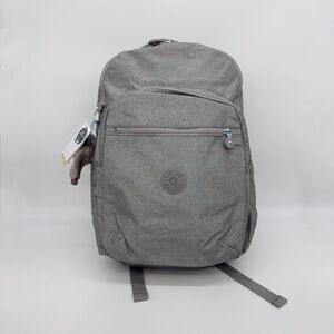 Kipling Seoul Extra Large 17" Laptop Backpack Silver Glimmer Metallic Grey NWT